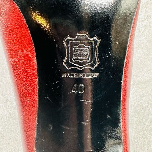 Jean Louis Scherrer Red Pump Heel Size 40 Made in Italy - Picture 11 of 11